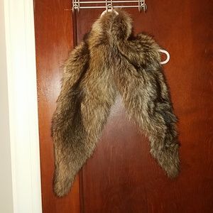 Raccoon real fur stole